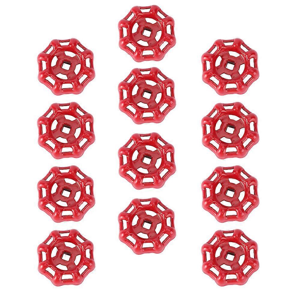 12pcs Stainless Steel Gate Handle Hand Wheels Accessories (Red)