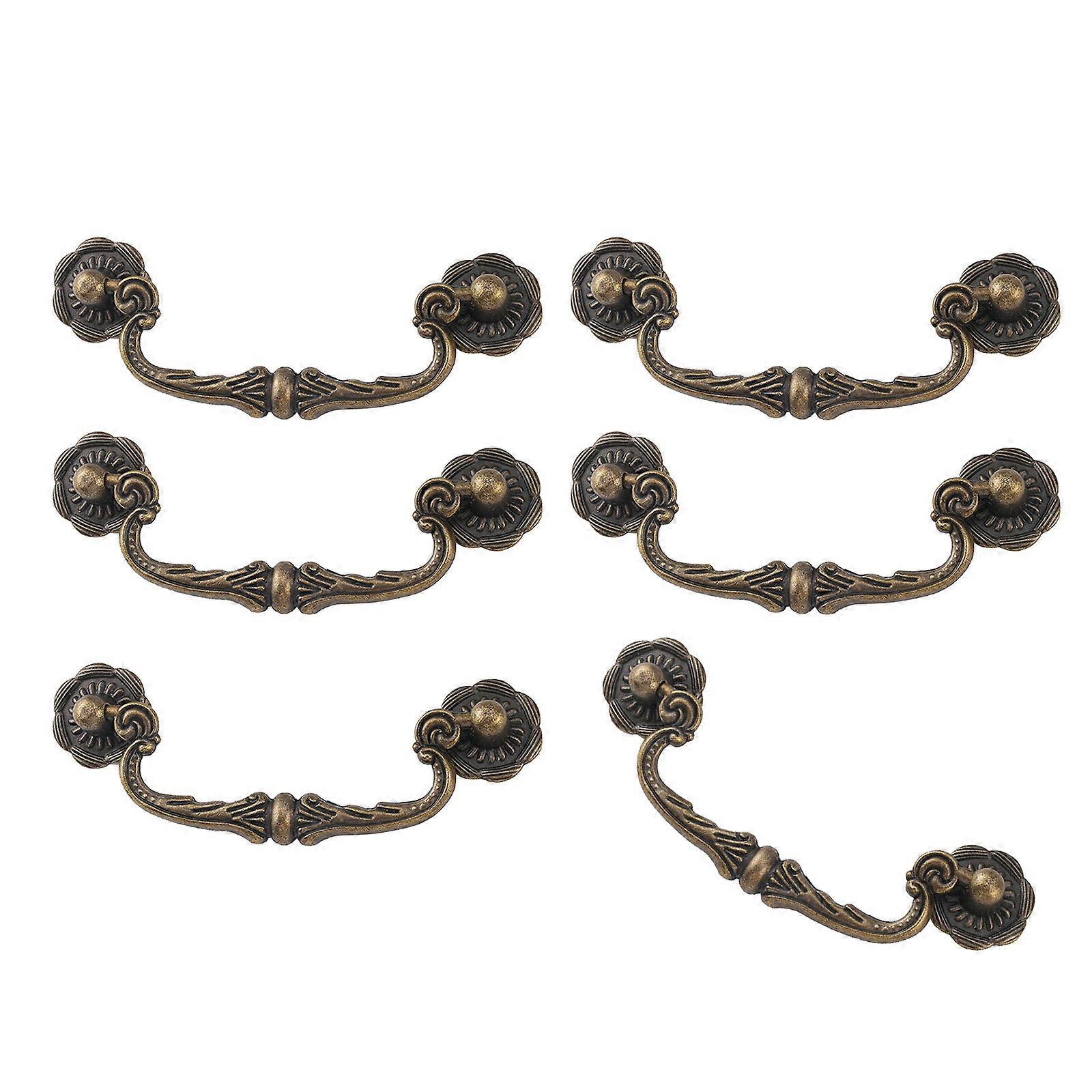 Poignées de meubles robustes en bronze, entraxe de 86 mm, design ergonomique, installation facile et manipulation aisée (lot de 6).