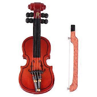 Violinmodel Mini Violiner til Dekoration 2 Stk. Dukkehustilbehør Brun
