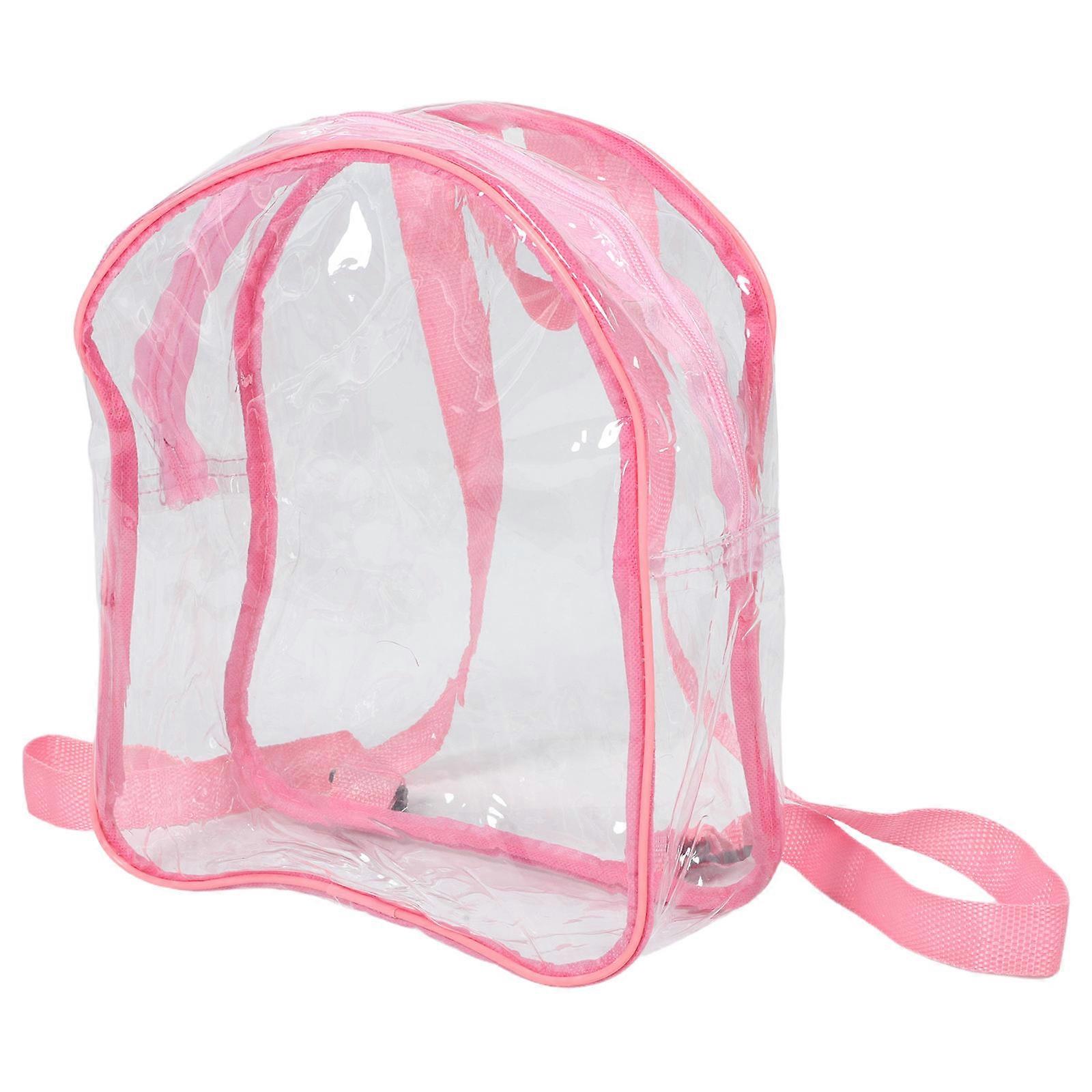 Clear Doll Storage Bag for Storage Use Pink PVC Transparent Backpack Organizer