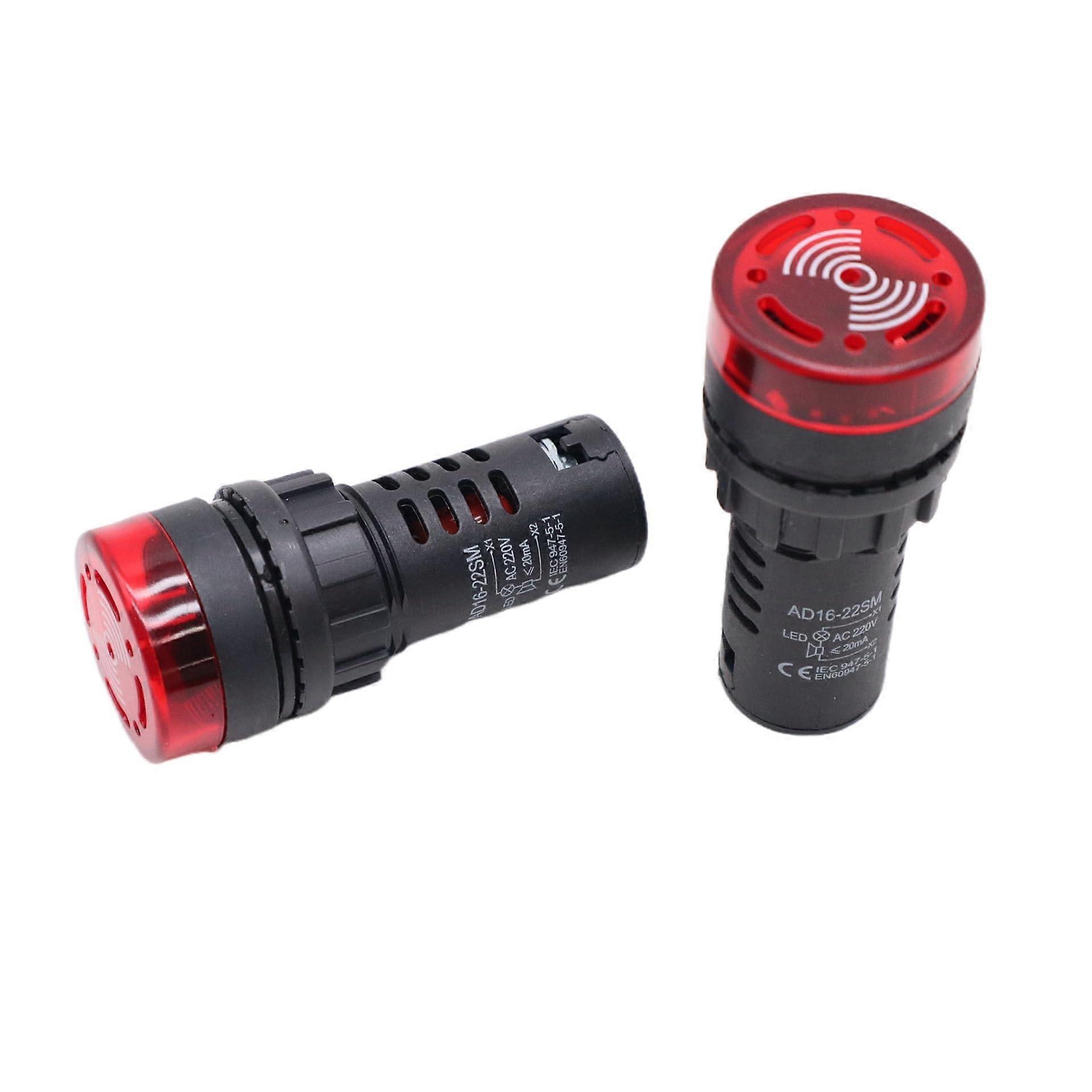 Industrial Warning Buzzer LED Alarm with Chime Dual Alert Panel Mount 22mm AC/DC 12V220V