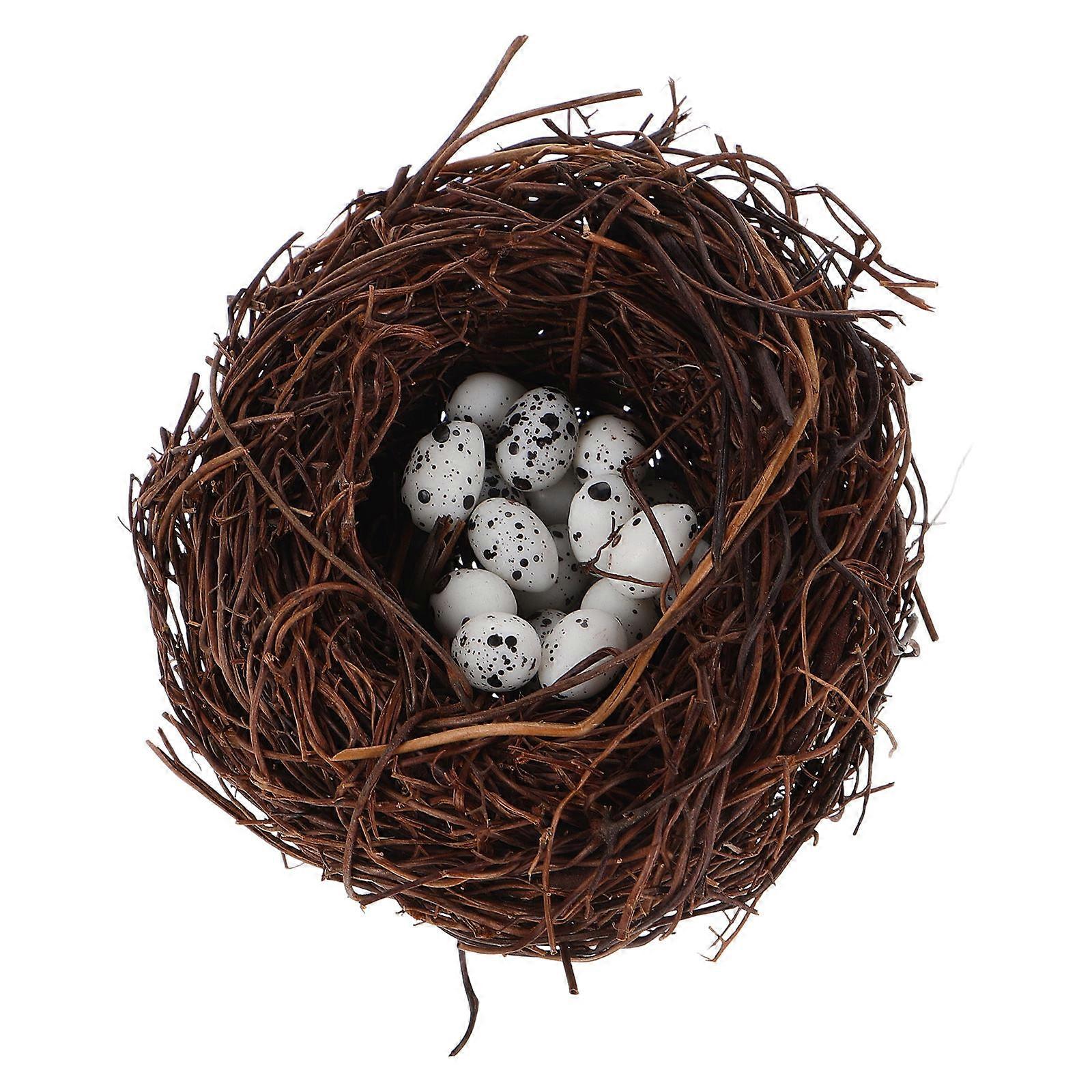 Artificial Bird Nest with Eggs Set Simulation Mini Bird Nest for Party Decor