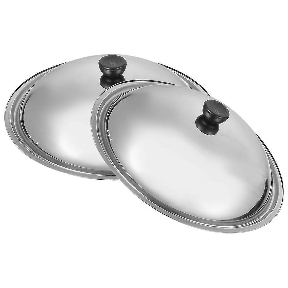 Stainless Steel Pan Lid 2Pcs Universal Pot Cover Replacement Set