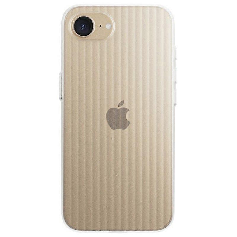 For iPhone 16e PC Phone Case Corrugated Textured Protective Back Cover