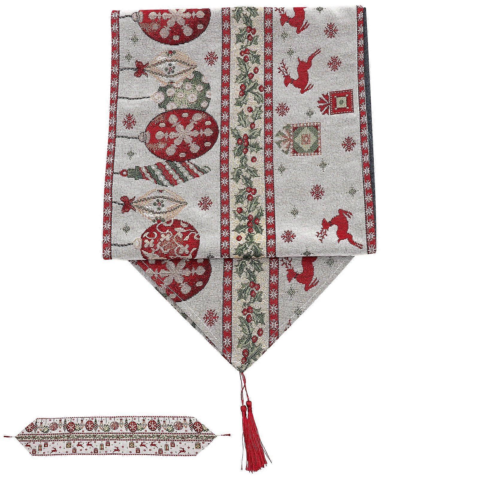 Decorative Table Runner for Party 5Pcs Cotton Linen Christmas Tablecloth