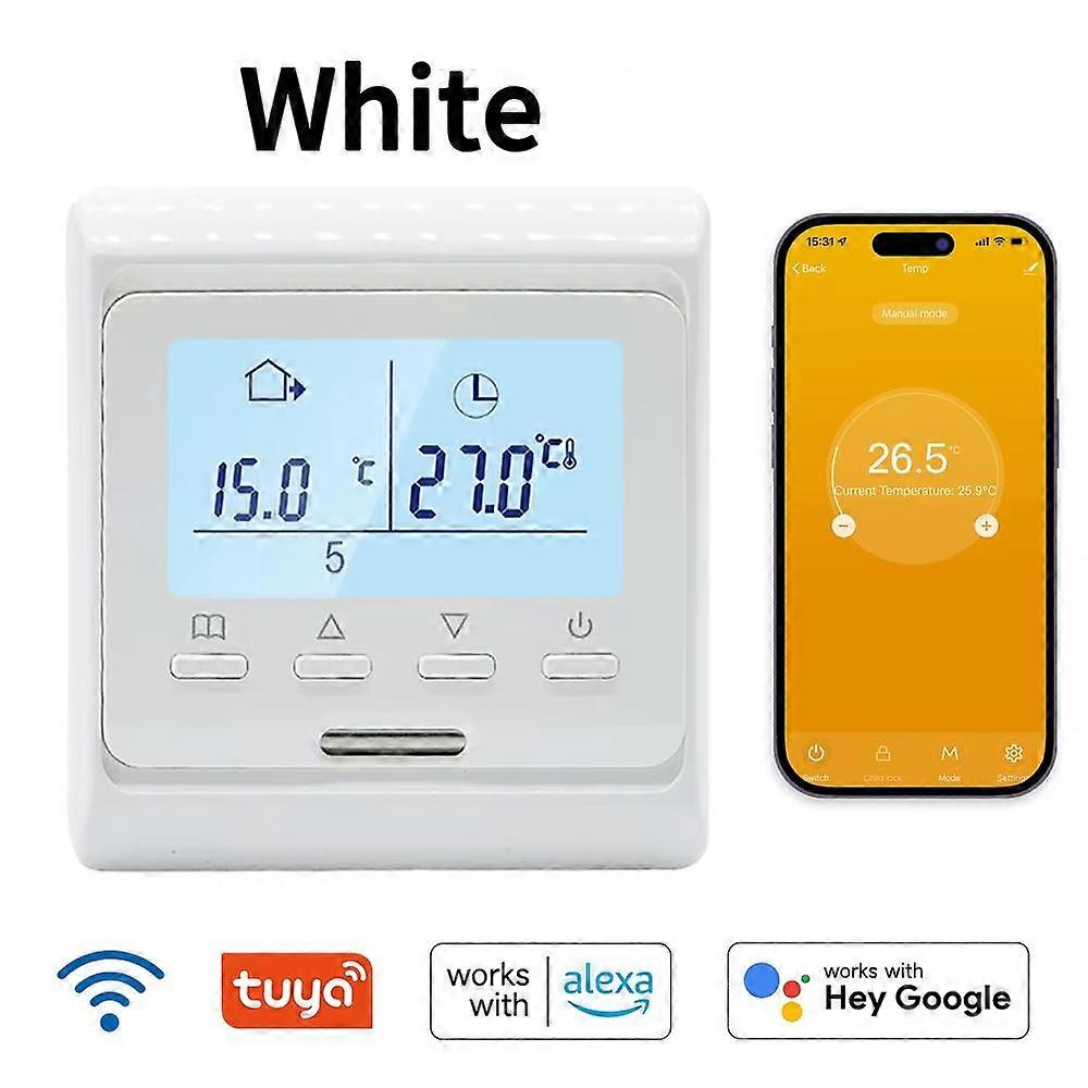 Tuya WiFi Programmable Thermostat 90~230V 16A Smart Temperature Controller for Electric Heating System APP Remote Control Works with Alexa Google Home