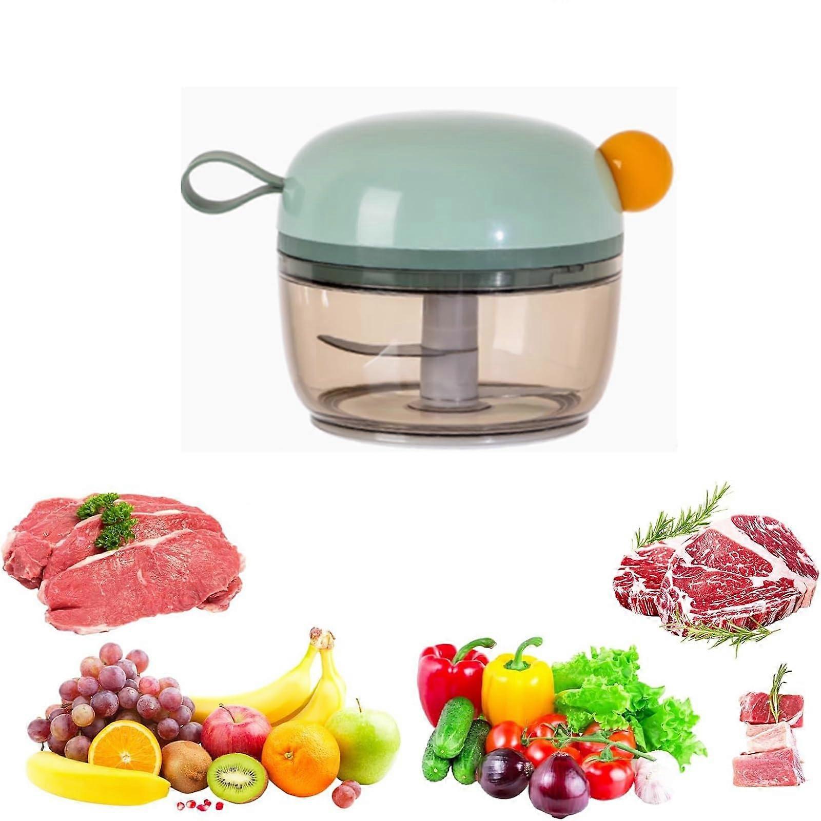 Manual Food Chopper Garlic Mincer with Easy String Operation for Onion, Vegetables, Fruits, Blue