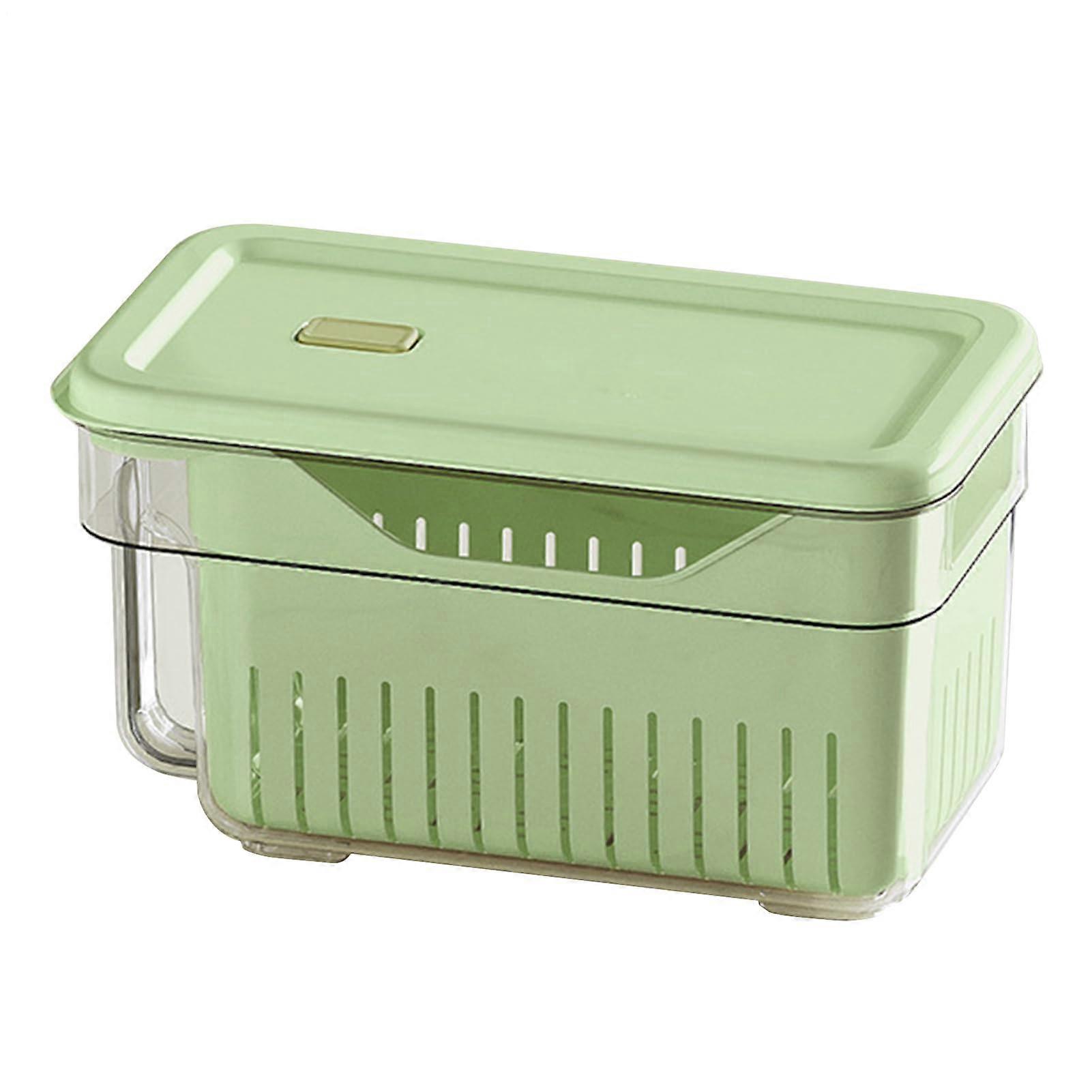 Refrigerator Storage Organizer with Drain Handle, BPA  Vegetable Saver Container for Kitchen
