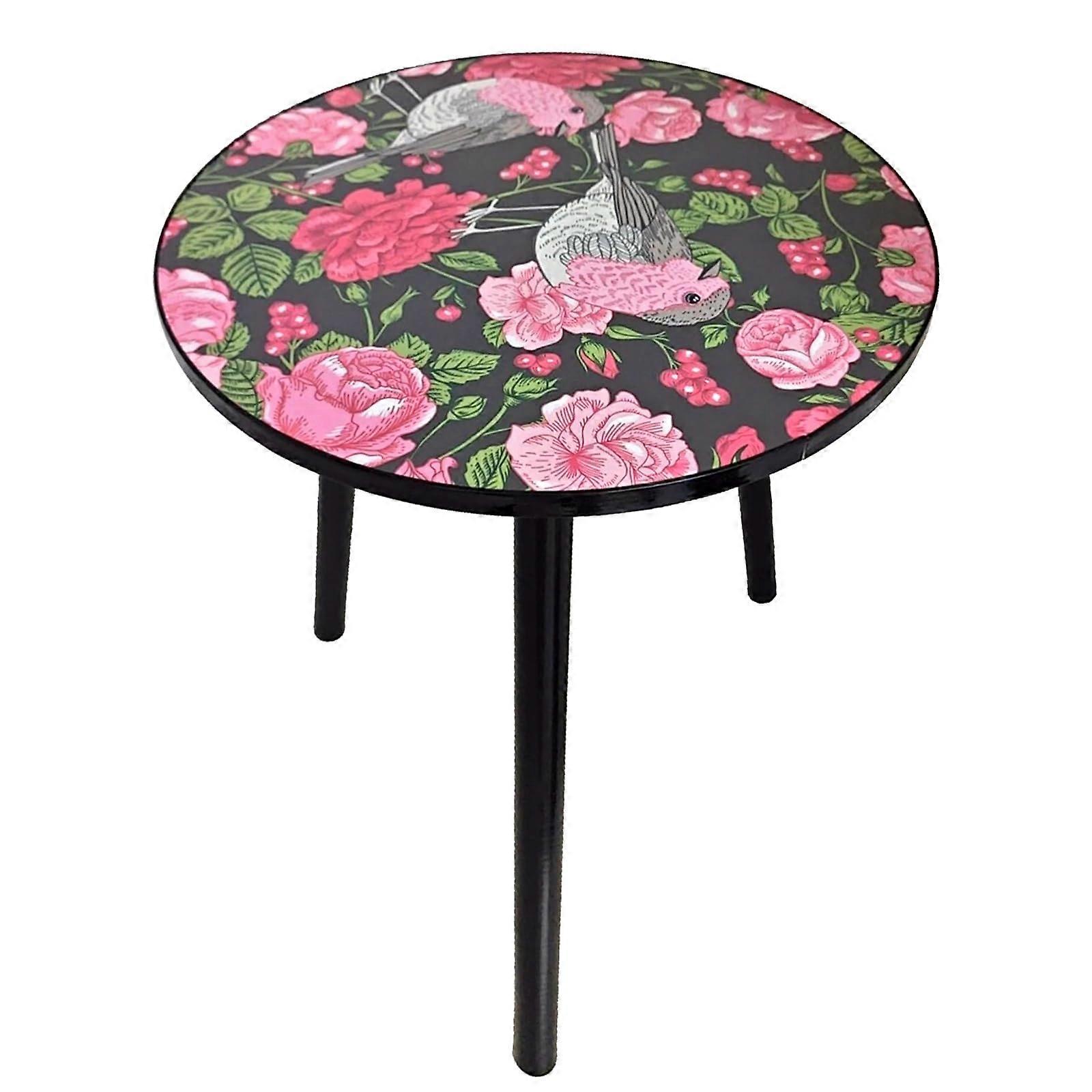 Mid Century Modern Round Side Table with Stable ThreeLeg Design, Waterproof Surface, 15.75' D