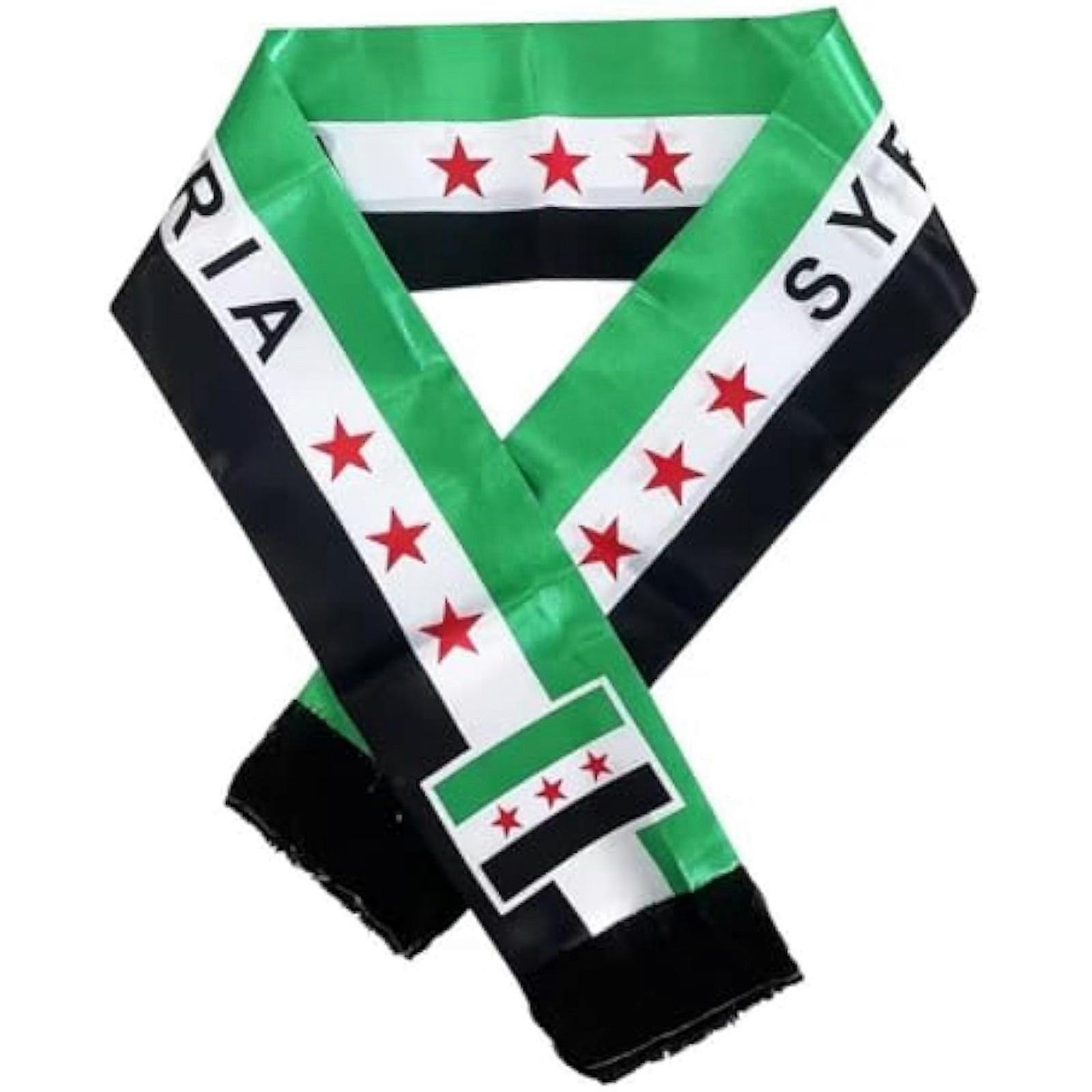 ��charpe syrien 135cm la r��publique arabe syrien ��toile sirienne ��charpe en Satin banni��re d��coration cou suspendu drapeau syrien