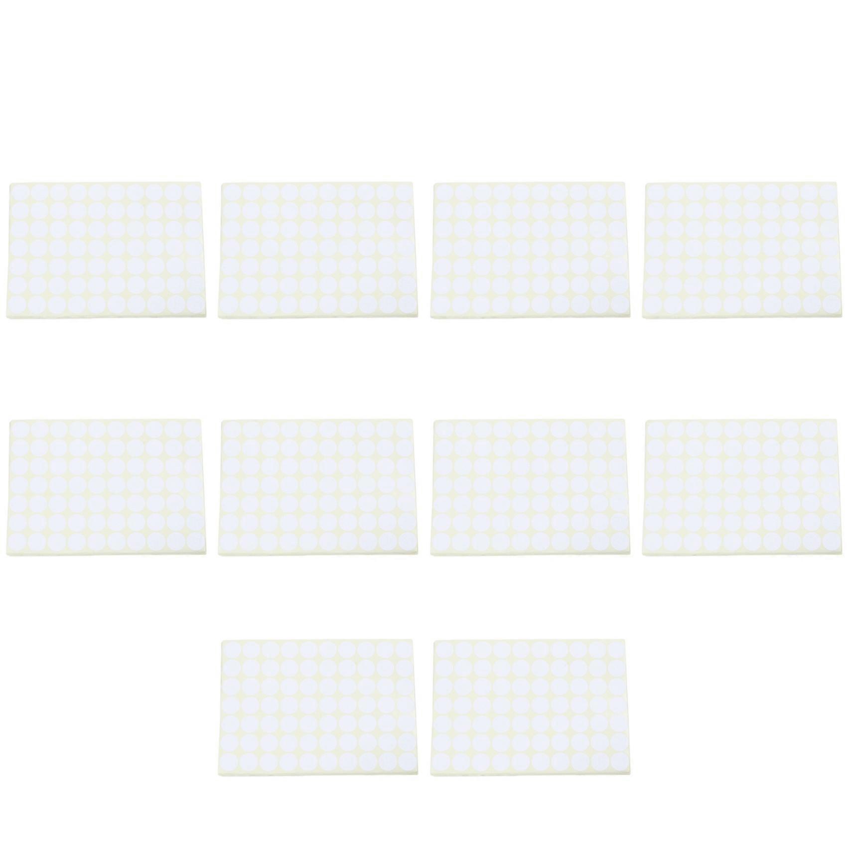 10X, 19mm Circles Round Code Stickers Self Adhesive Sticky Labels White