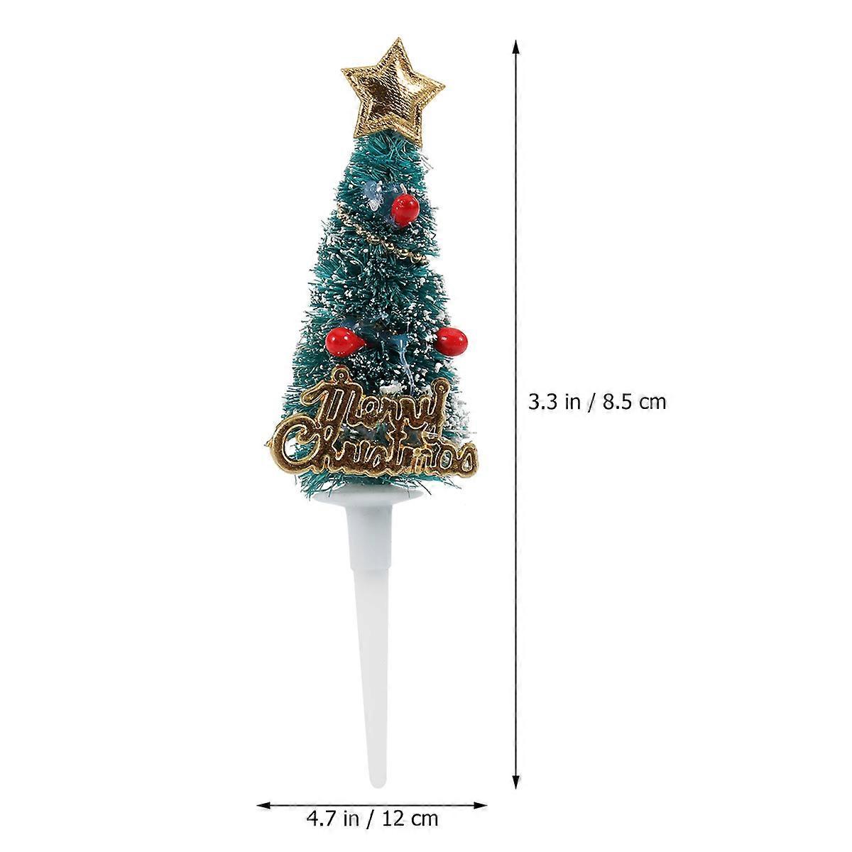 Christmas Tree Shape Cake Picks for Decoration 5Pcs Christmas Cake