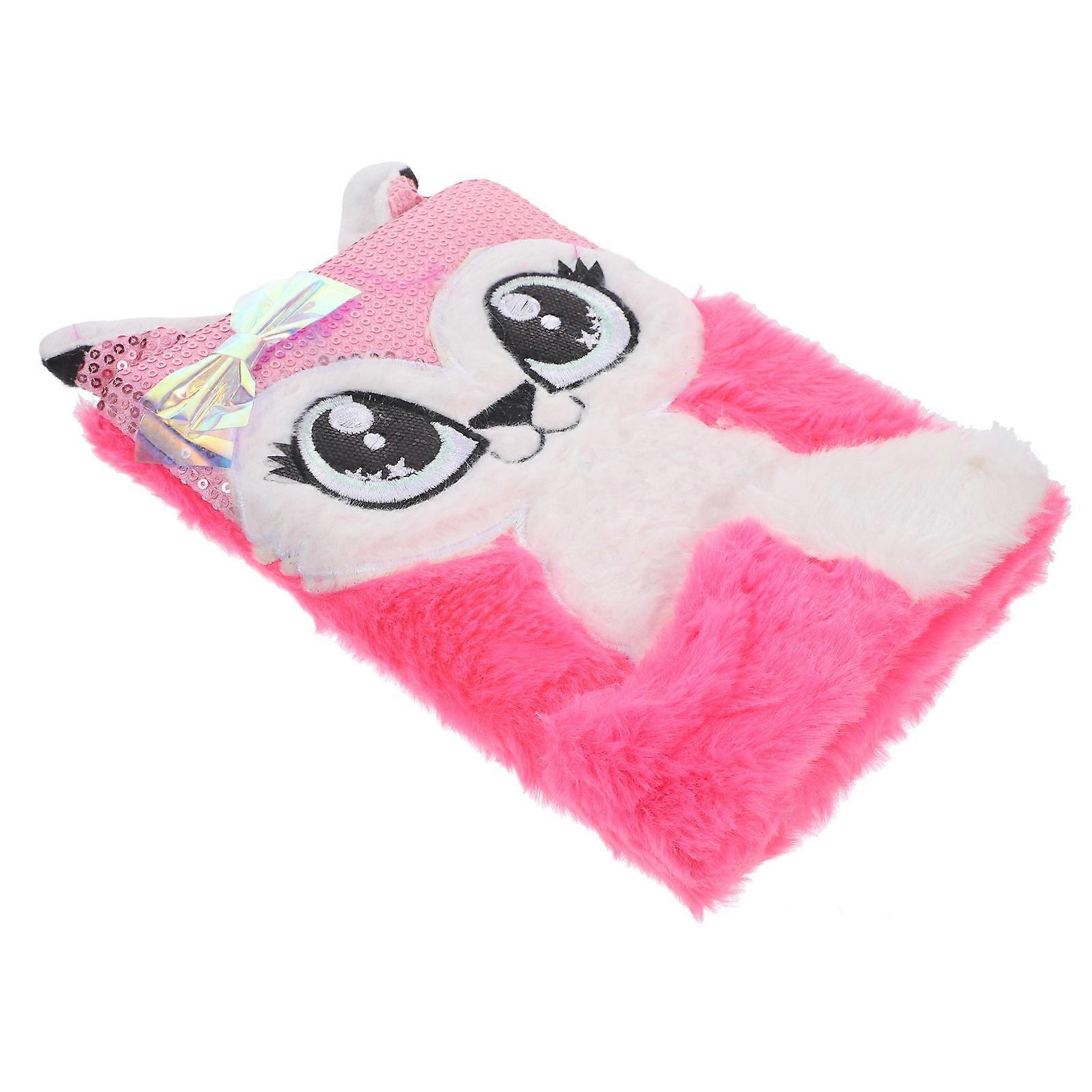 Rosy Plush Fox Notebook for Taking Notes Multi-Function Writing Journal