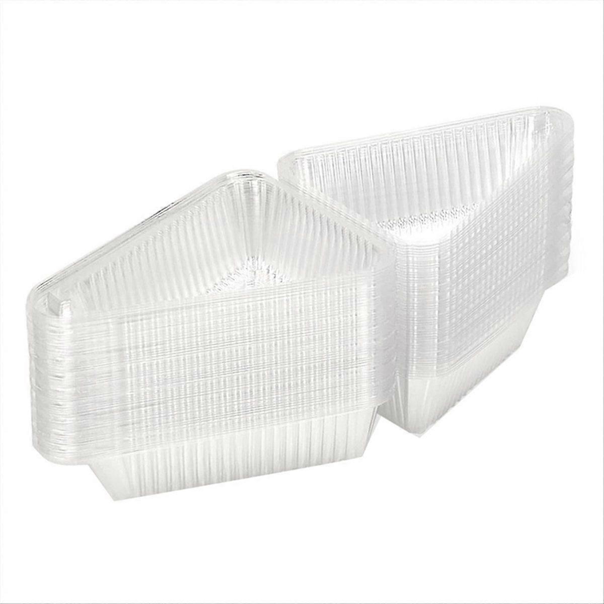 50Pcs Cake Slice Containers with Hinged Lid,  Pie Slice Boxes,Individual Cheesecake Containers,Cake Carriers