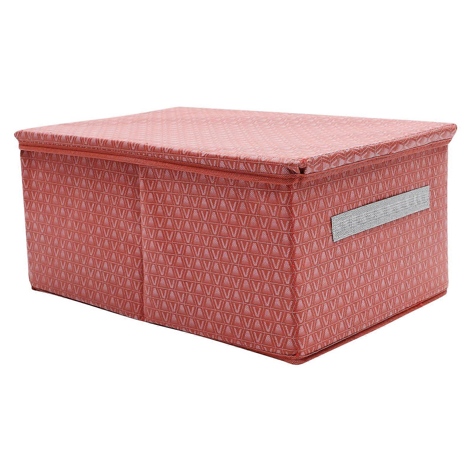 Reusable Clothes Storage Box for Bedroom Folding Container Dark Red