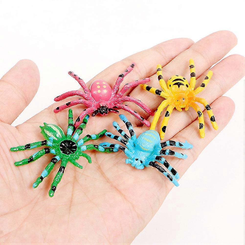 Plastic Halloween Spider Ornaments for Scary Prank 12Pcs Pack