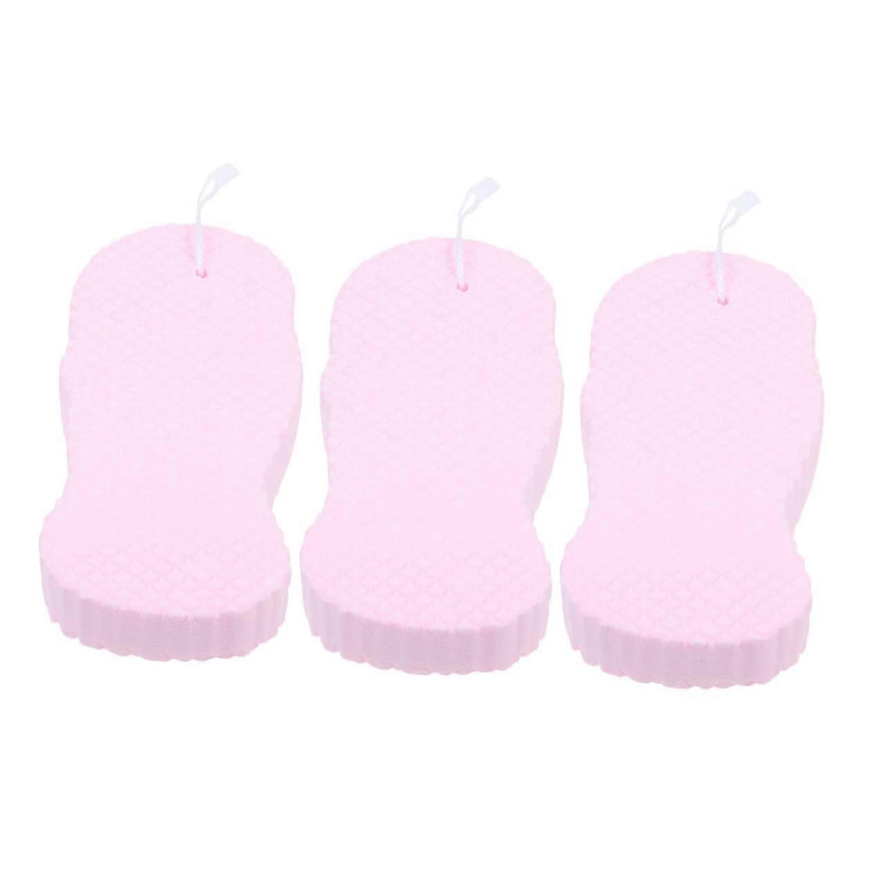 Bath Sponge 3 Pack Soft Exfoliating Body Scrubber with Hanging Loop for Gentle Daily Bathing Pink