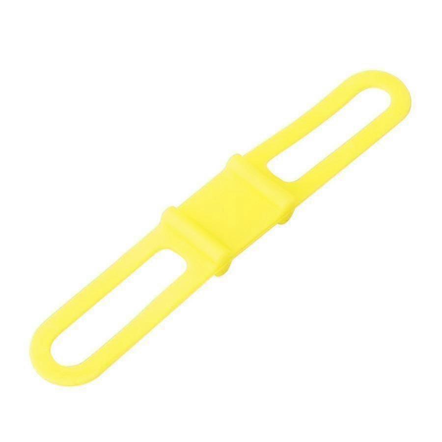 25-26 Yellow Silicone Elastic Strap flashlight Clip For Bicycle