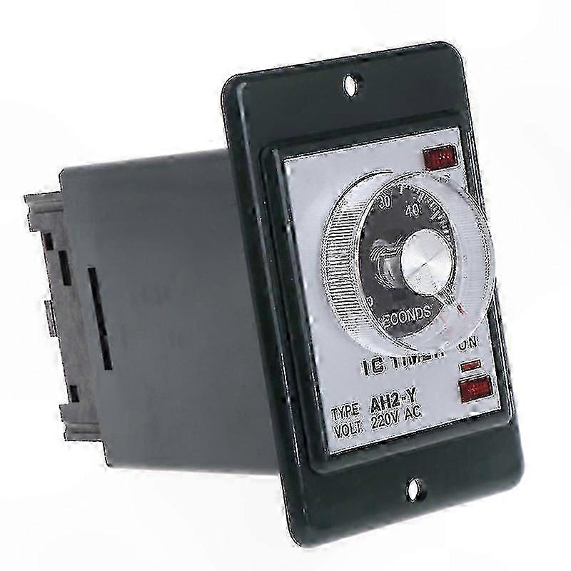 Adjustable Power-On Delay Timer Relay with Socket Base, 0-60 Seconds/Minutes, AC 220V