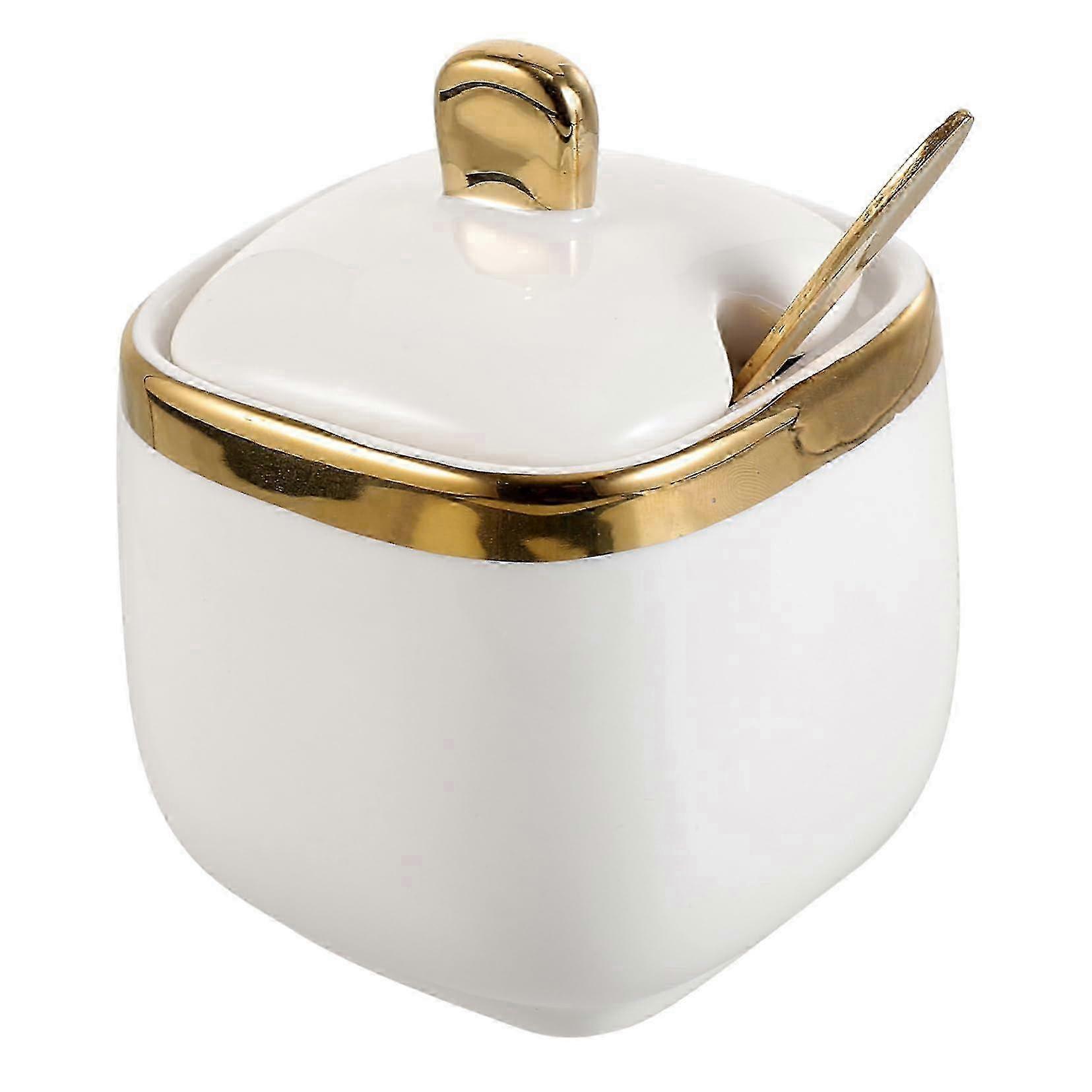 25-26 White Ceramic Seasoning Jar for Kitchen Storage