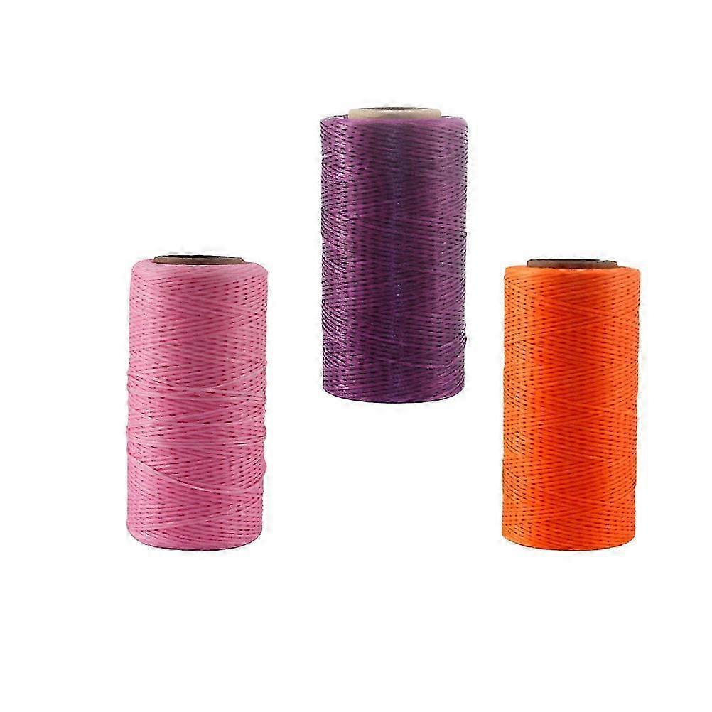 Flat Wax Line Craft for Sewing 6Pcs Assorted Color Waxed Stitching Thread