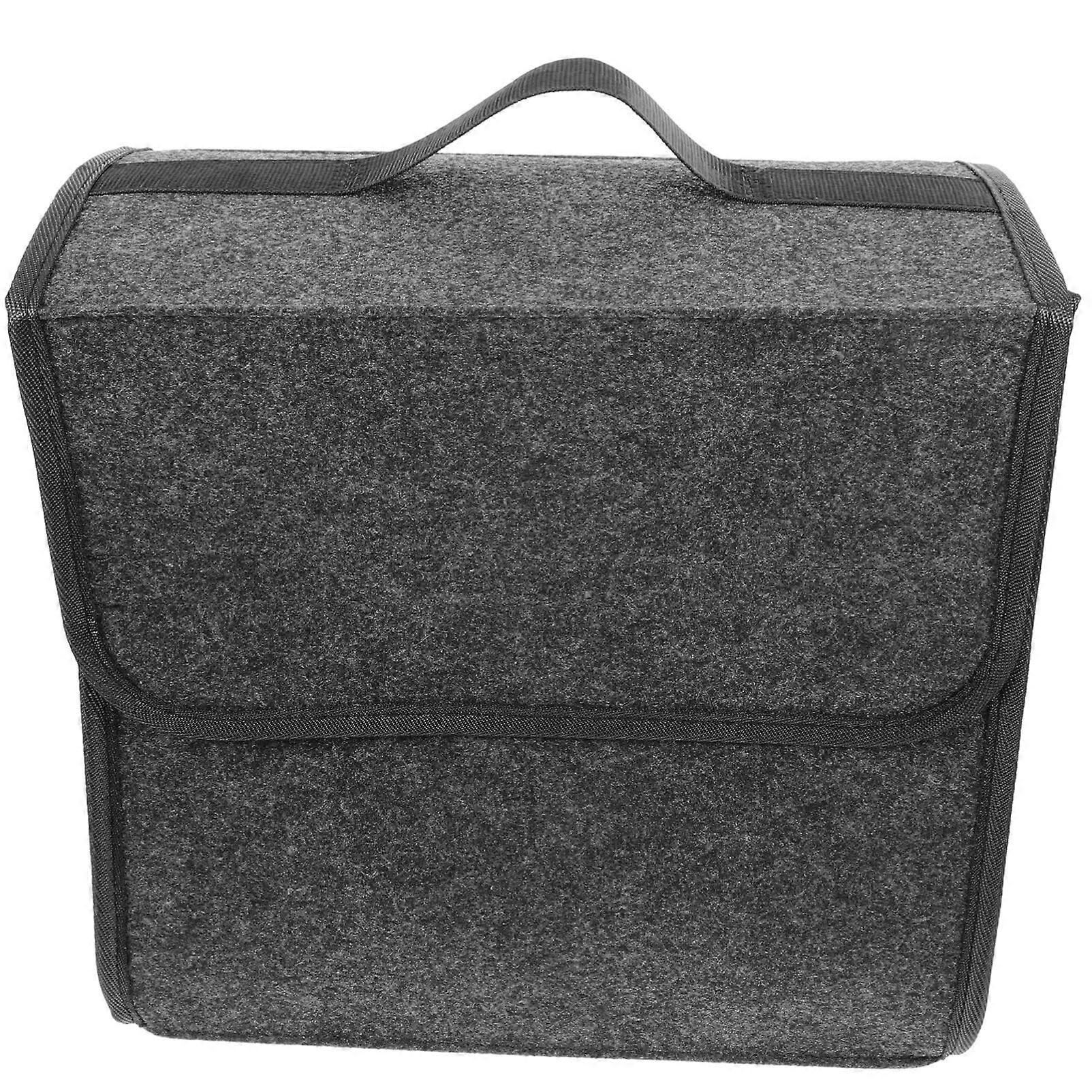 Collapsible Car Trunk Organizer with Sturdy Felt, Foldable Storage Bin for Vehicles