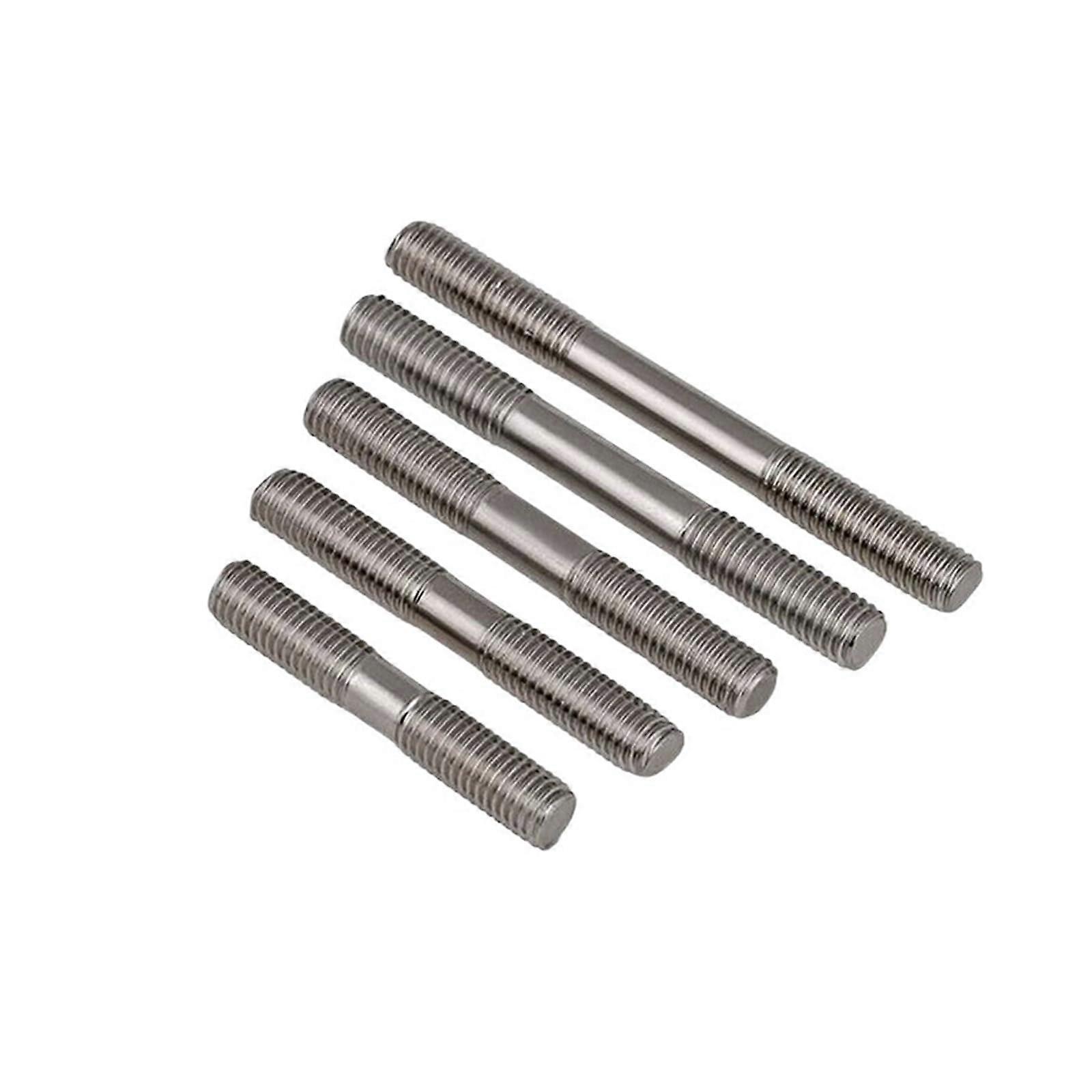 M6 Stainless Steel Double End Threaded Rod Bolts 5PCS Continuous Thread Studs for Versatile Mounting