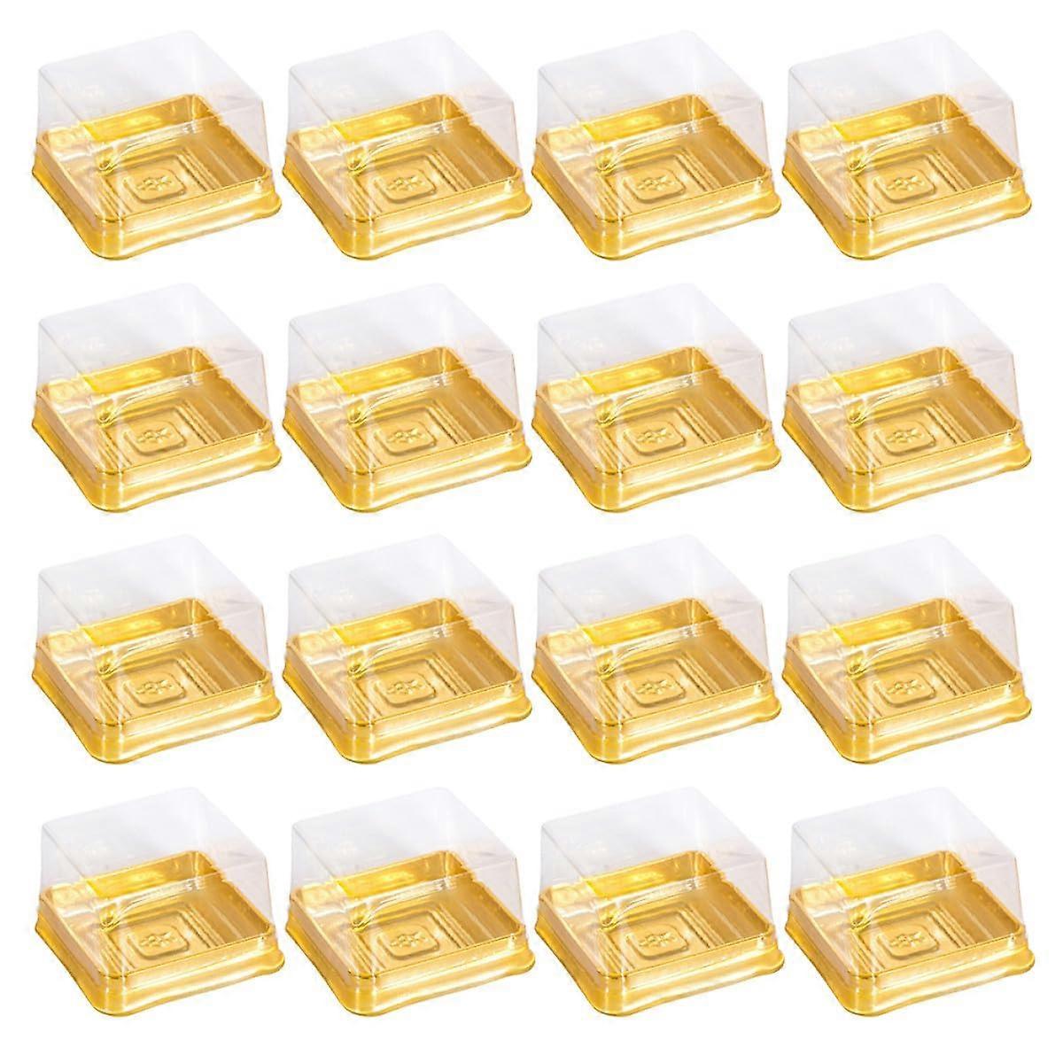 Clear Plastic Moon Cake Boxes with Dome Lid, Freshness Seal, Transparent Pastry Gift Containers