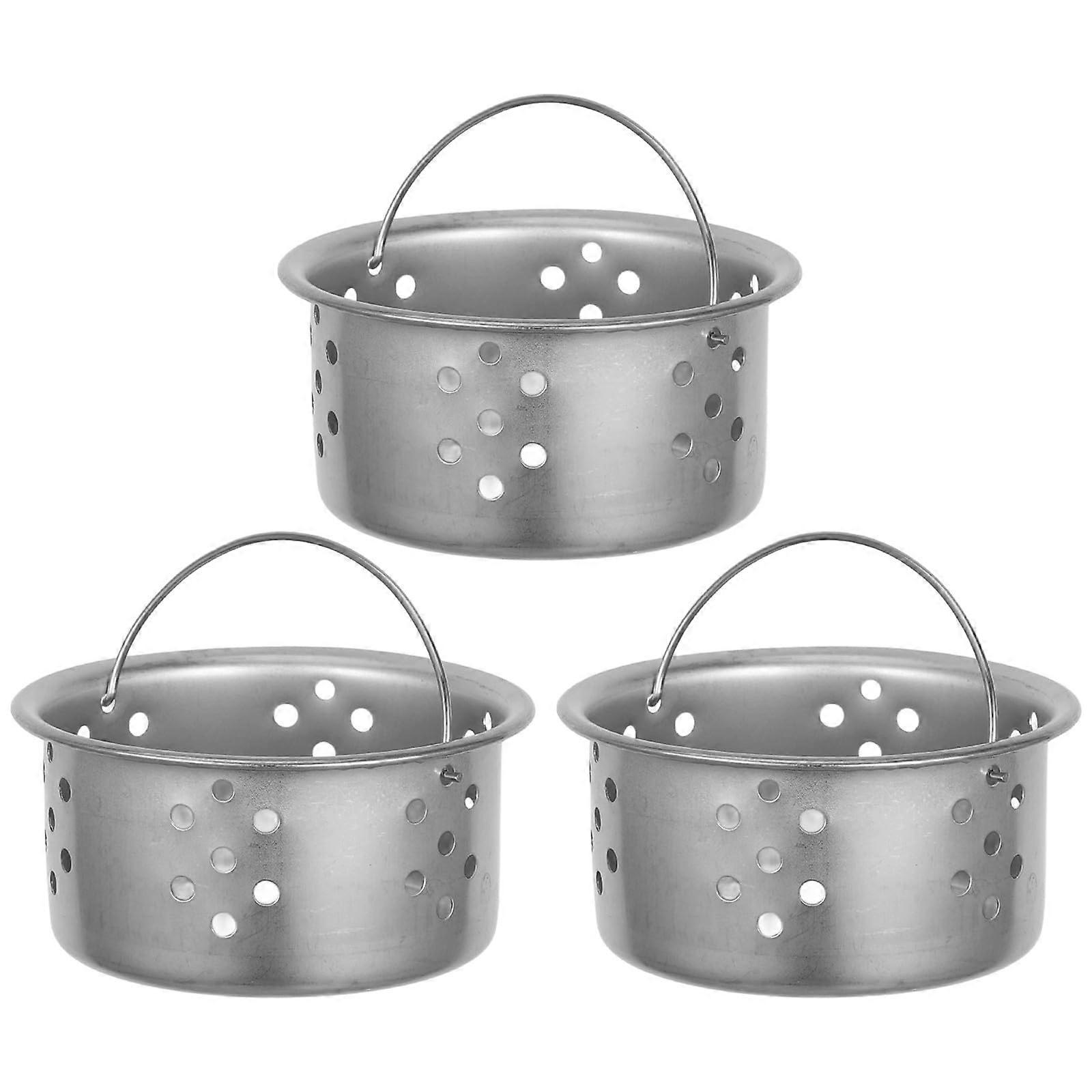 3 Pcs Stainless Steel Sink Strainer Basket with Fine Mesh AntiClogging Kitchen Drain Filter