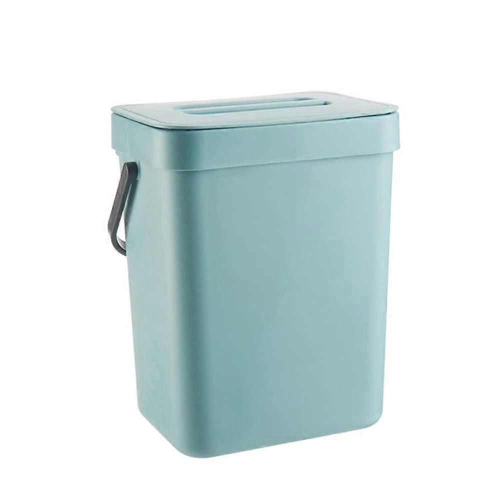 3L Kitchen Compost Bin with OdorReducing Lid, UnderSink Hanging Trash Can for Food Waste, Blue