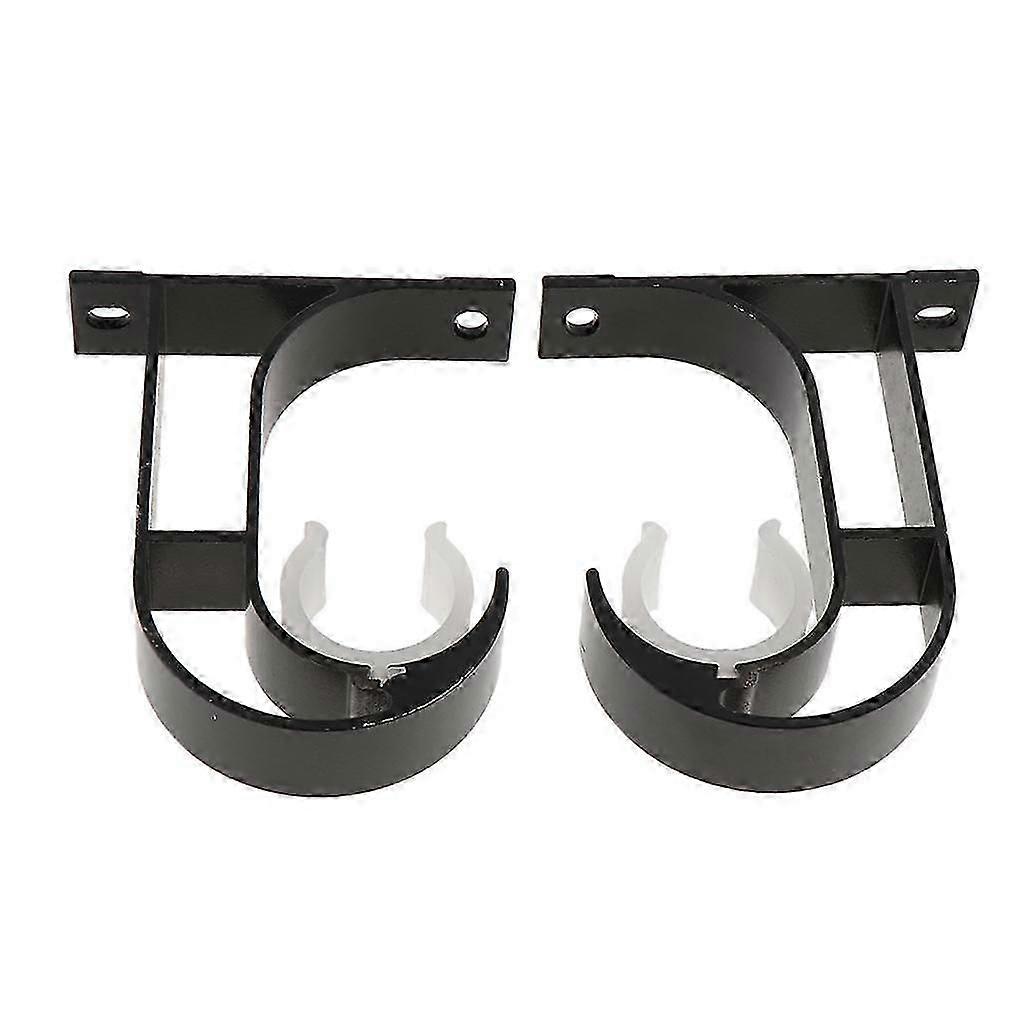 Set of 2, Curtain Brackets Drapery Holder Hardware Black