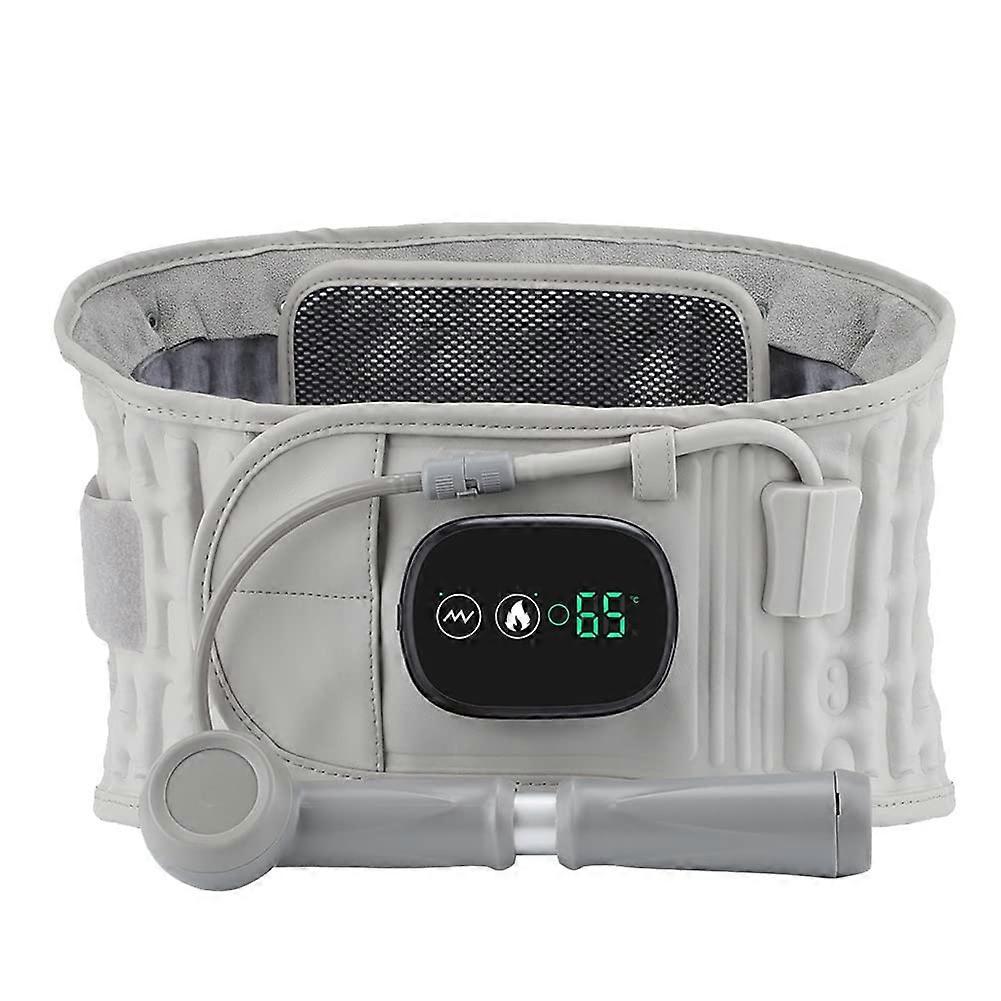 Inflatable Heated Back Support Belt with Red Light Therapy and Vibration Massage Relief