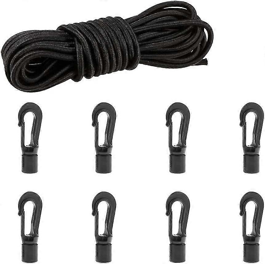 1/4" Elastic Bungee Cord with Hooks for Kayak, Boat, Camping
