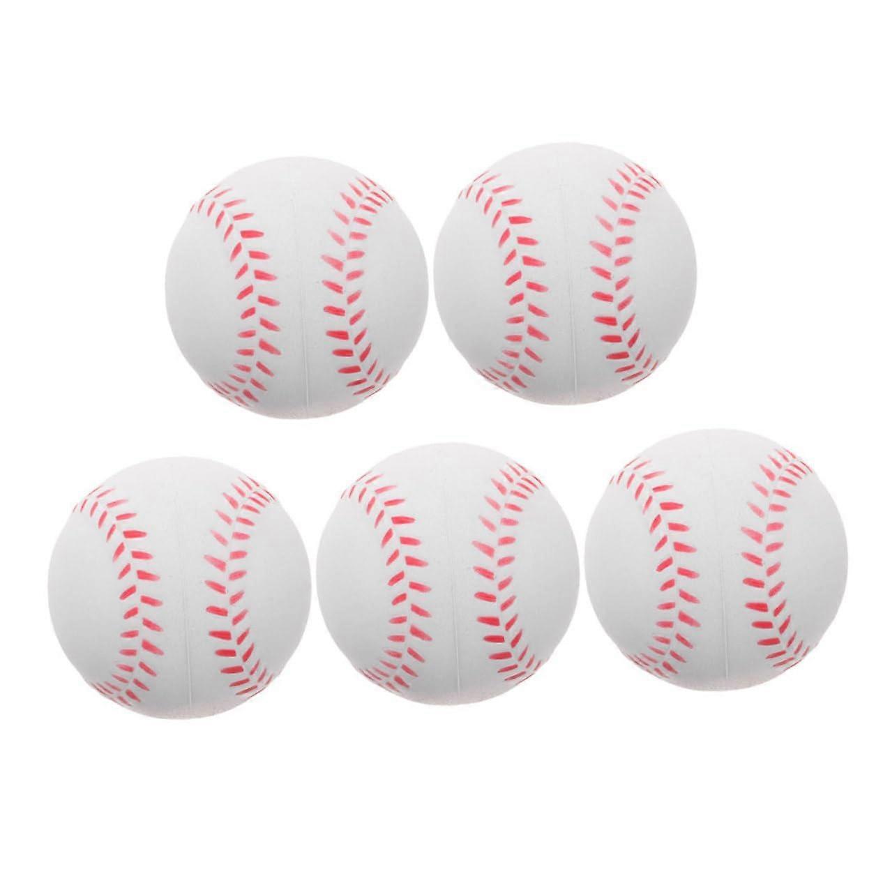 5pcs PU Sponge Baseballs Soft ImpactAbsorbing Training Balls for Indoor Outdoor Practice Beginners