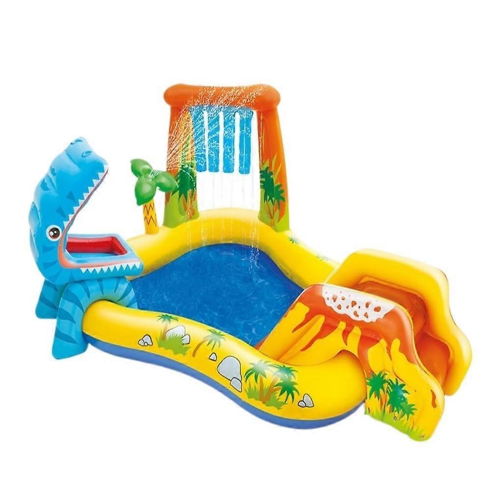 Large Inflatable Pool with Slide and Spray for Adults and Kids, FamilySized Rectangular Design