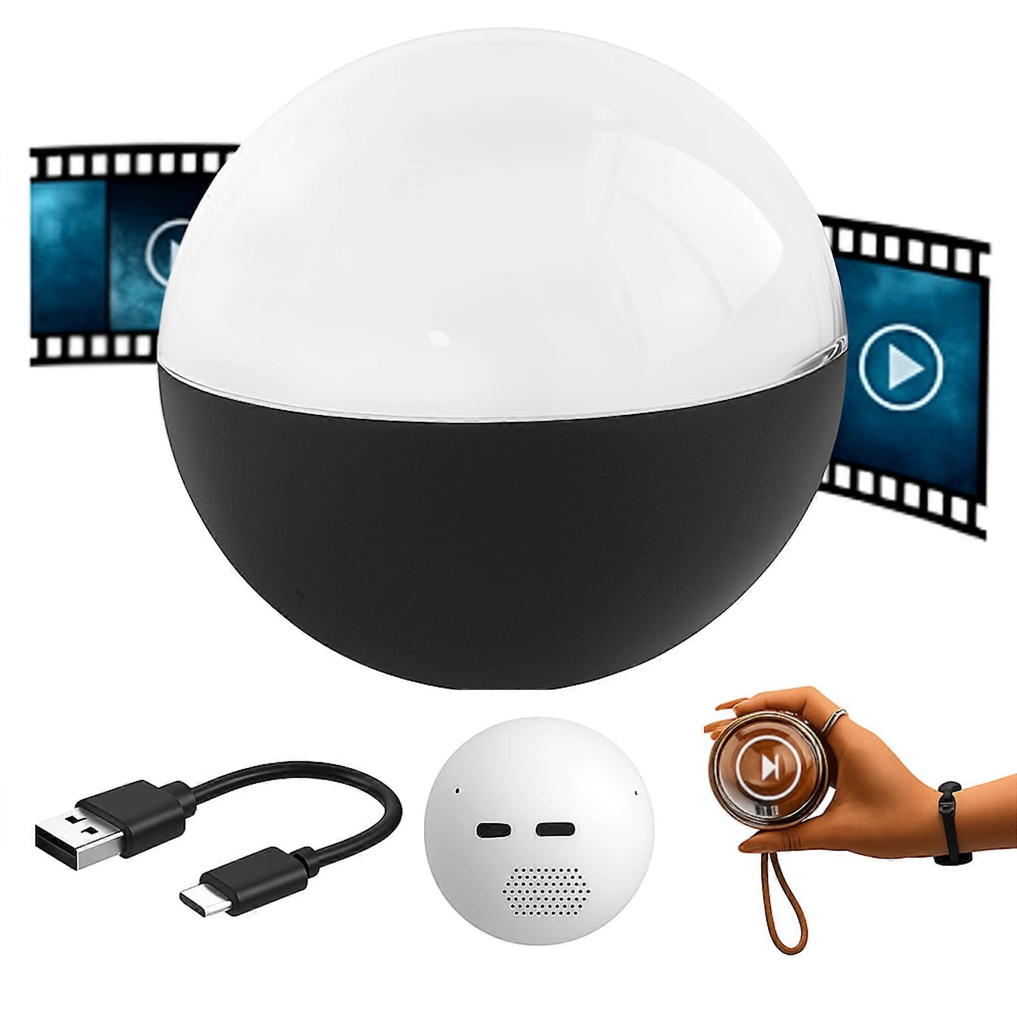 USB Rechargeable Crystal Ball Video Player with Wireless Transfer,  Memory Sphere Black