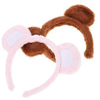 Bärenohren-Stirnbänder, Plüsch-Stirnbänder für Damen, ideal für Cosplay, 2 Stück, verschiedene Farben