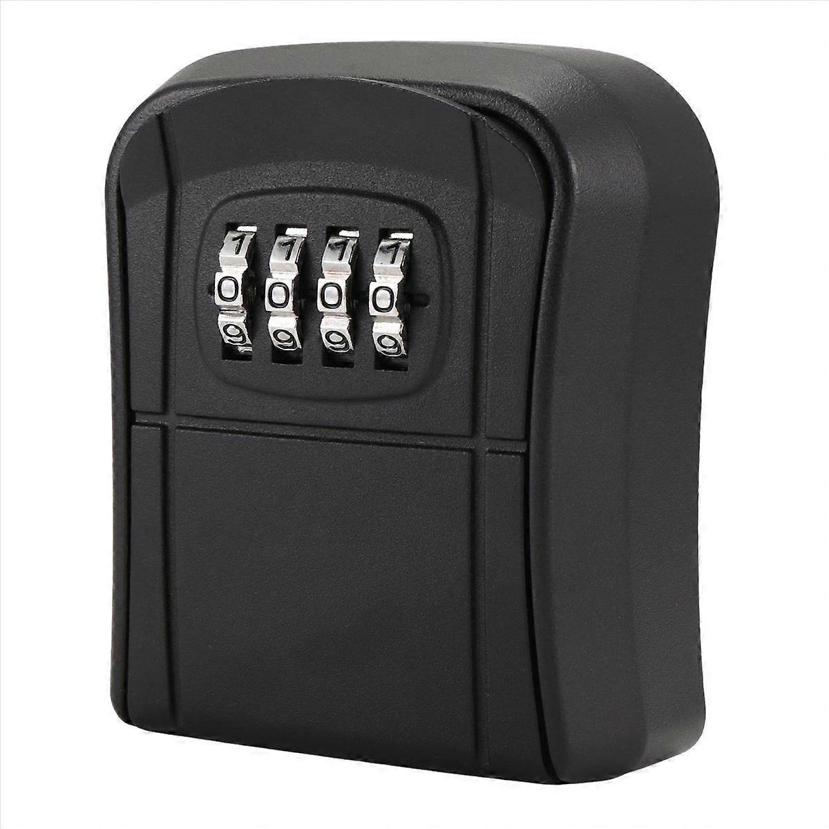 Key Box Wall Mounted Mini Key Safe Outdoor Key Box (Black)
