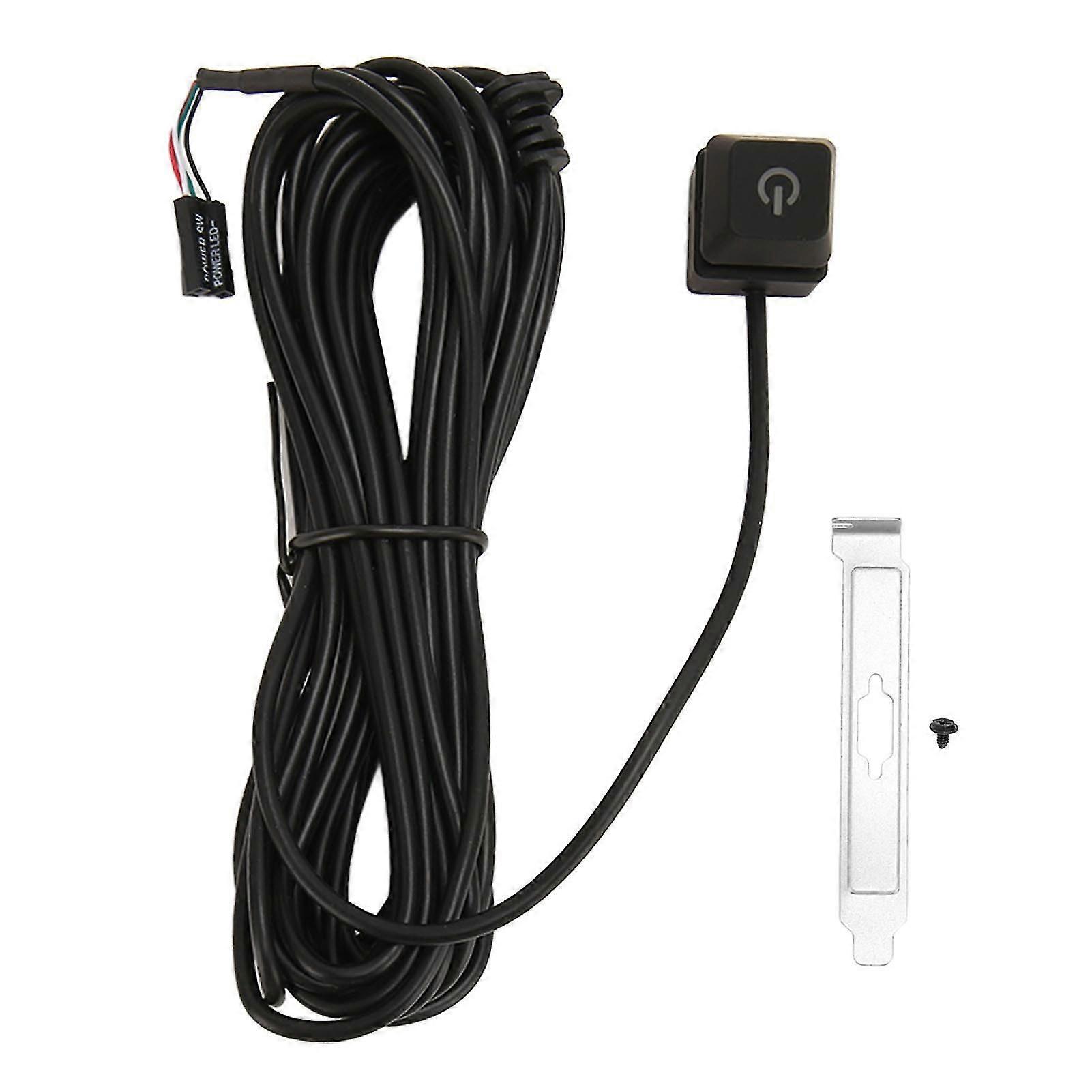 PC Power Button Extension Cable External Flexibility PC Power Switch Power Control Adapter Cable Computer Host Button 5 Meters/16.4ft