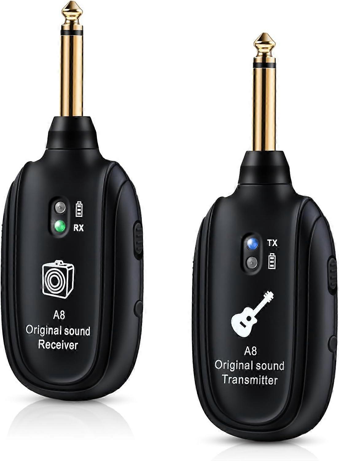 Trådløst gitarsystem med oppladbar 2,4 GHz digital 4-kanals gitarsender