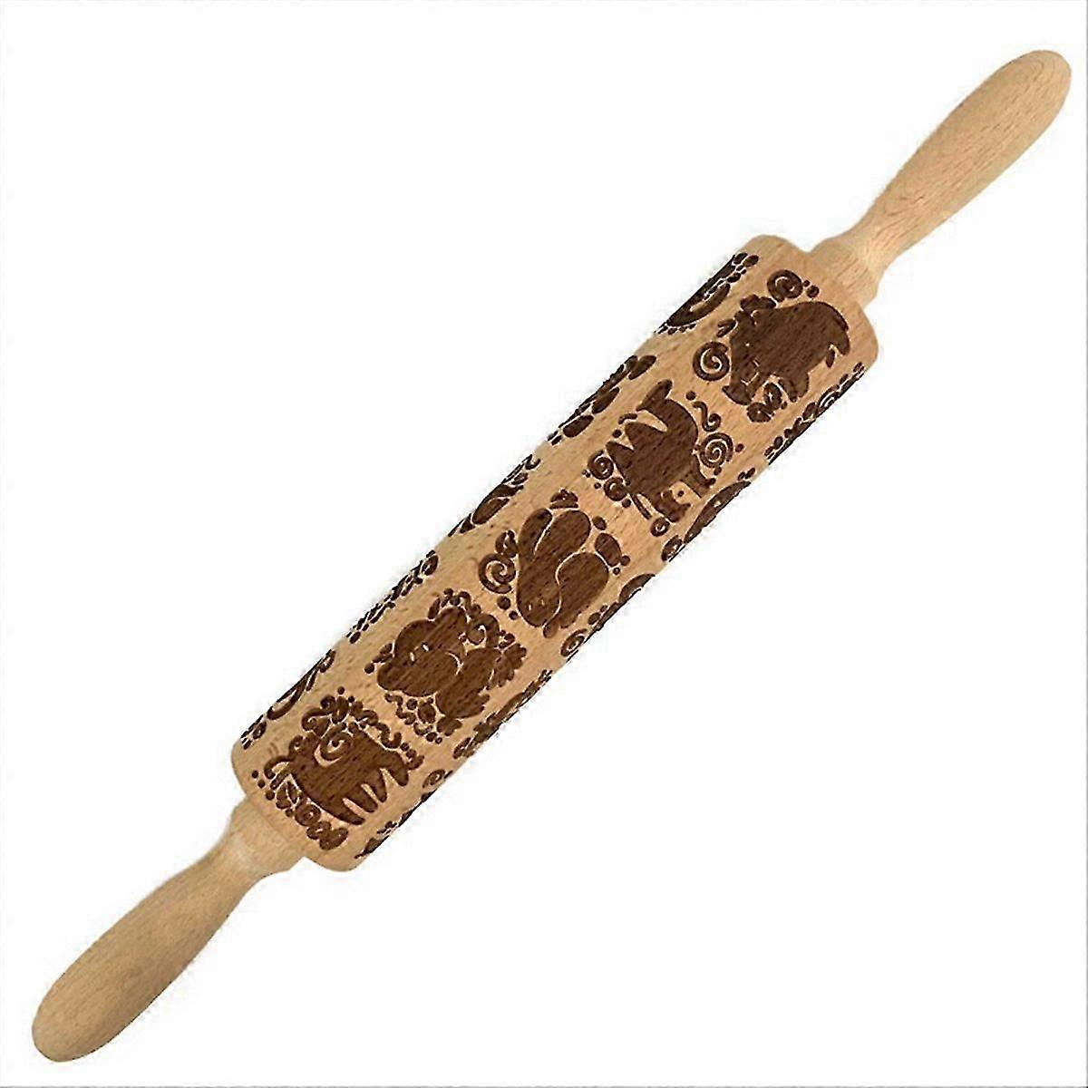 Animal Print Embossed Rolling Pin Cookie Rolling Pin