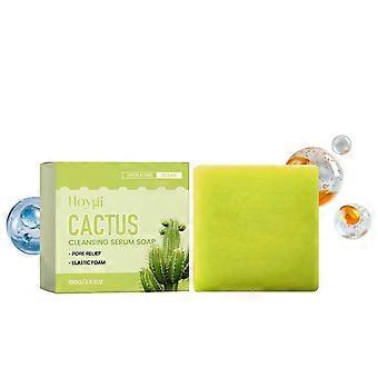Pore Relief Serum Soap  Deep Cleansing Hydrating Facial Bar with Cactus Extract, Panthenol & Hyaluronic Acid, Elastic Foam Face Cleanser for Sensitive
