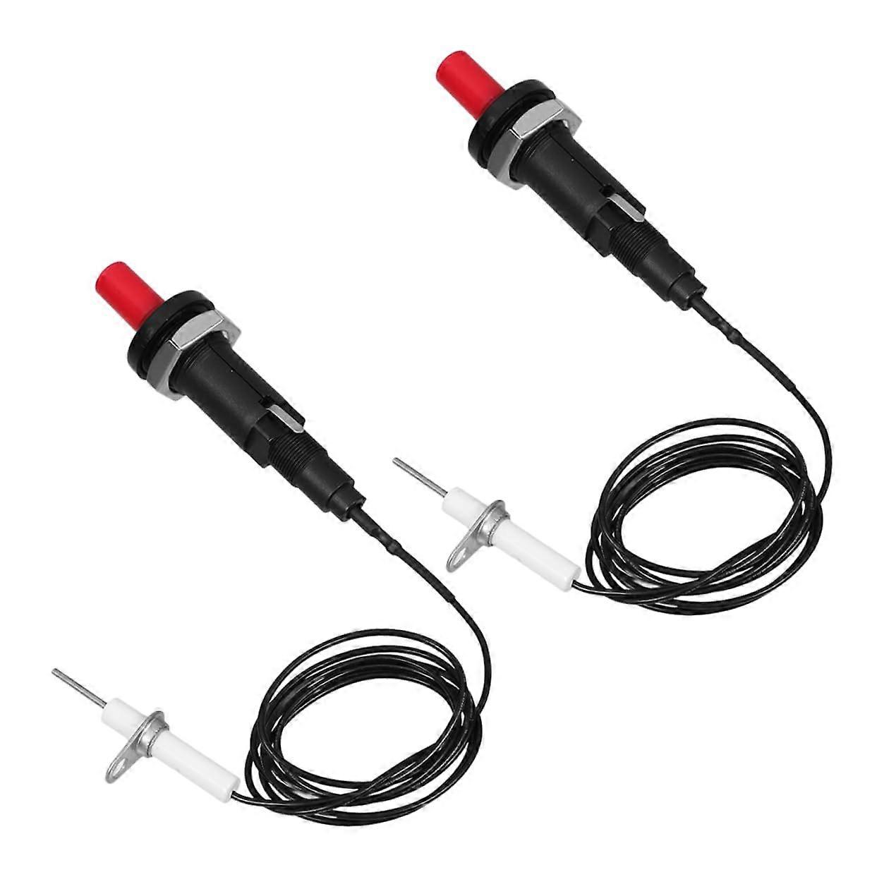 2pcs Gas Fireplace Igniter Kit with Durable Ceramic Design, Easy Push Button Ignition Switch Replacement