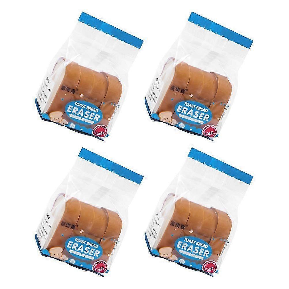 Cartoon Pencil Erasers Bread Shape for Students 3Packs Set