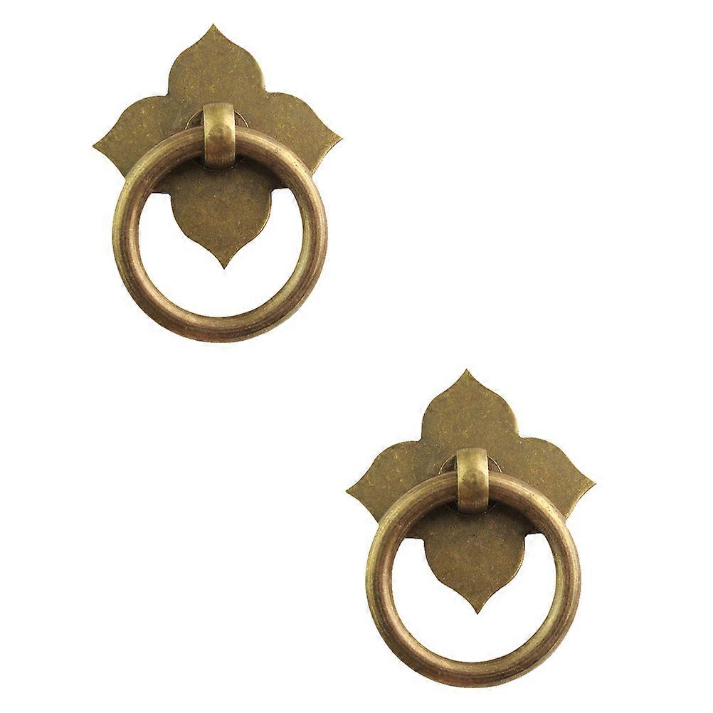 Copper Four-Leaf Clover Knobs Cabinet Door Knobs for Furniture 2Pcs