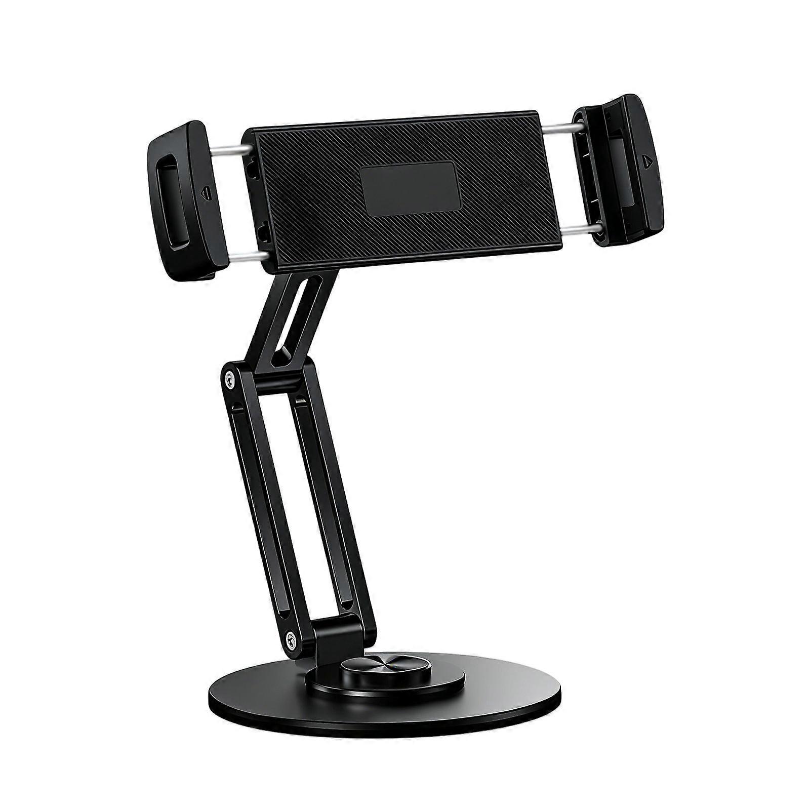 Tablet Holder Stand 360 Degree Rotatable Portable Foldable Desktop Bracket Support For Tablet Phone Desktop Holder  Black