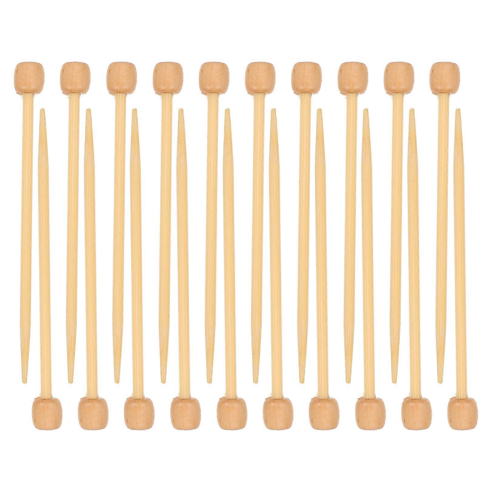 20PCS Einspitz Strickstock Brosche Strickmaterial Holz Strickstäbe