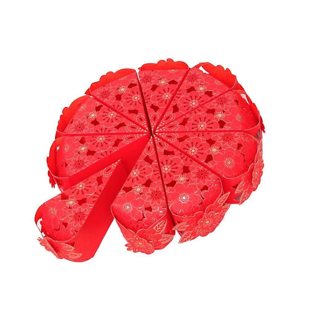 Cake Packaging Case for Candy Storage 10Pcs Red Triangle Box