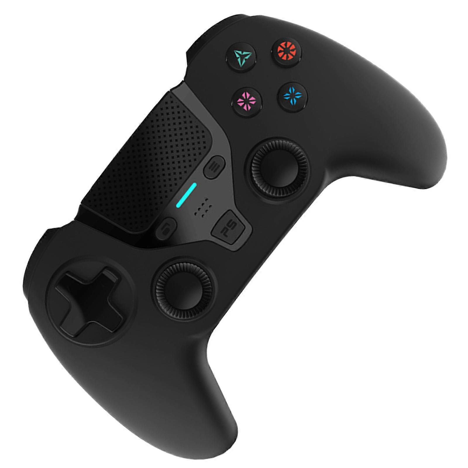 Game Joysticks Bluetooth-compatible Wireless Game Controller Double Motor Vibration Gamepad with RGB Programmable Button  black on black