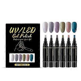 ¡Por tiempo limitado! Juego de bolígrafos de gel para uñas Amz: bolígrafos de esmalte de uñas multicolor para decoración de uñas en casa, colores combinados de moda, fácil de aplicar.
